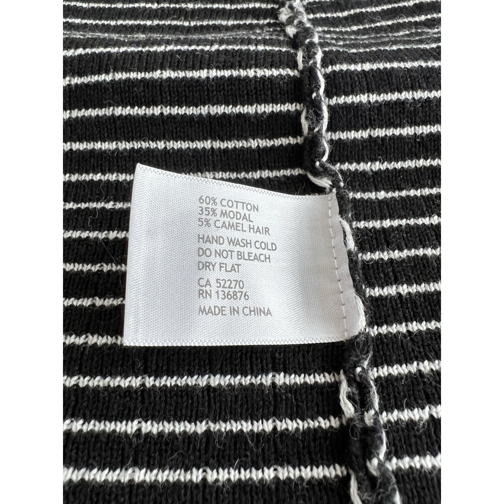 Bylyse Hooded Open Front Cardigan Cream & Black Striped Polka Dot Blouse XL - Picture 8 of 10